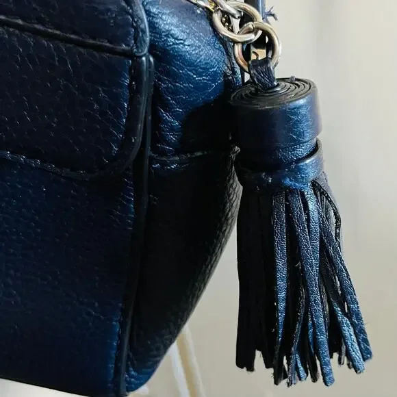 Rebecca Minkoff Mab Camera Bag Navy Blue Leather Crossbody Silver Hardware EUC - Picture 5 of 8